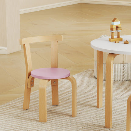 Kids Table & Chair Set, 5-Piece, Colorful Solid Wood