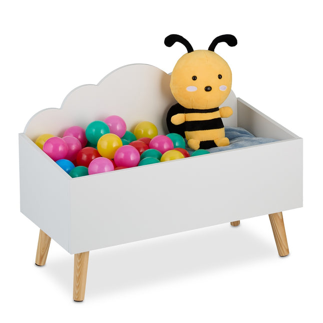Kids' Toy Storage Box – Cloud Design, Spacious and Accessible