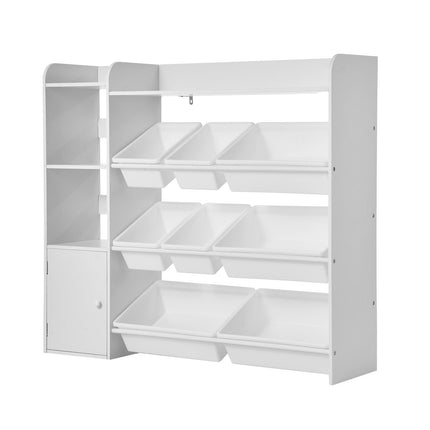 Kids Toy Storage Organizer, 4-Tier, 8 Bins, White