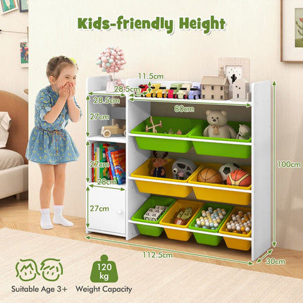Kids Toy Storage Organizer, 8 Bins, Shelves, Cabinet