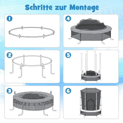 Kids' Trampoline with Safety Net, Pink, 135kg Capacity