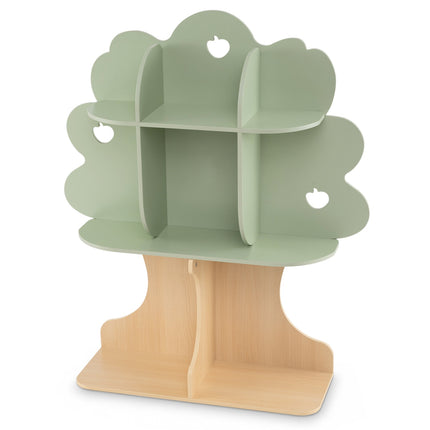 Kids Tree Bookshelf, 45-Inch Tall, 8-Cubby, Green