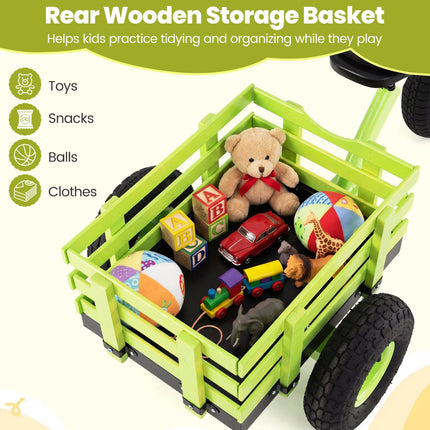 Kids Tricycle with 15" Rubber Tires, Adjustable Seat