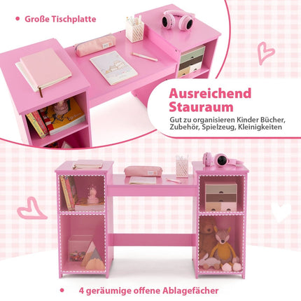 Kids' Vanity & Desk Set with Removable Mirror, Pink
