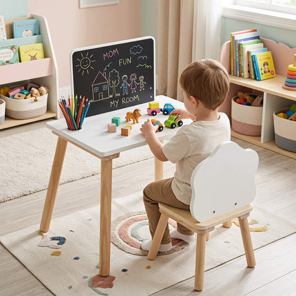 Kids Weaning Table and Chair Set with Chalkboard