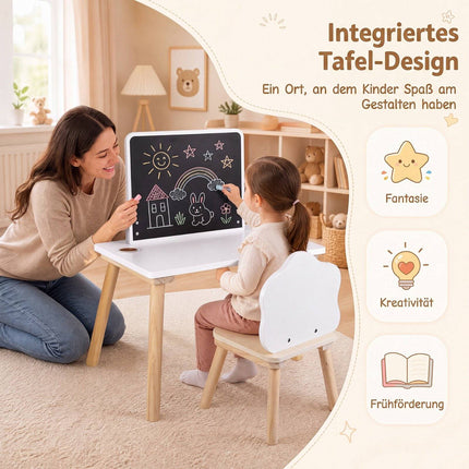 Kids Weaning Table and Chair Set with Chalkboard