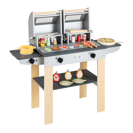 Kids Wooden BBQ Grill Set with Accessories, Ages 3+