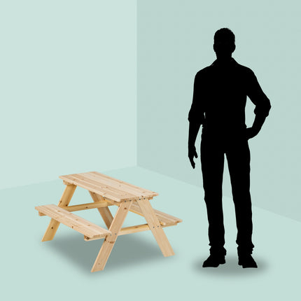 Kids Wooden Picnic Table with Benches, Outdoor Furniture