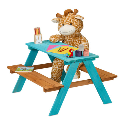 Kids Wooden Picnic Table with Benches – Pine Wood