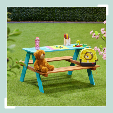 Kids Wooden Picnic Table with Benches – Pine Wood