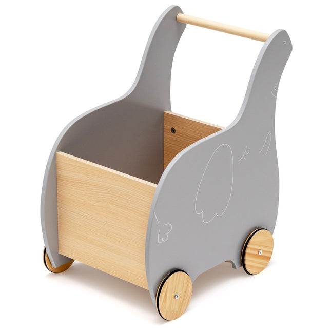 Kids Wooden Shopping Cart, Rubber Wheels, Age 3+
