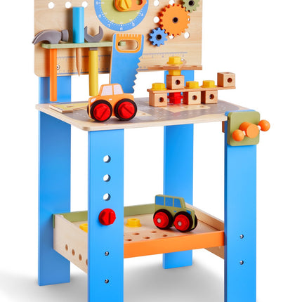 Kids Wooden Workbench Toy Set, 62-Piece, Age 3+