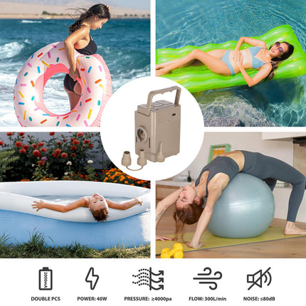 King Size Double Mattress with Electric Pump, Green