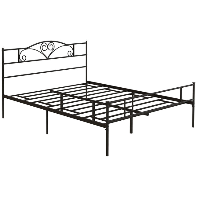 King-Size Steel Bed Frame 160x200 cm with Storage