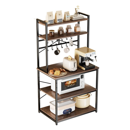 Kitchen Baker's Rack 800mm, Adjustable Shelves, 12 Hooks