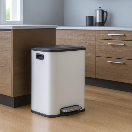 Kitchen Bin, Dual Compartment, 15L Waste Separator