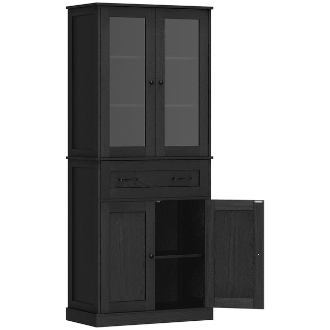 Kitchen Cabinet, Black Acrylic Front, 76 x 40 x 182.5 cm