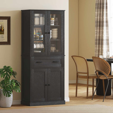 Kitchen Cabinet, Black Acrylic Front, 76 x 40 x 182.5 cm