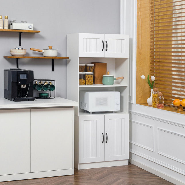 High kitchen buffet cabinet, adjustable shelves, microwave