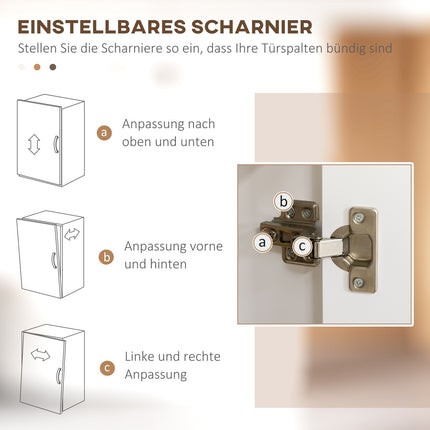 White tall kitchen cabinet - 2 drawers, open display, soft close