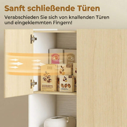 Kitchen Cabinet with Adjustable Shelves, 170 cm, Natural Wood
