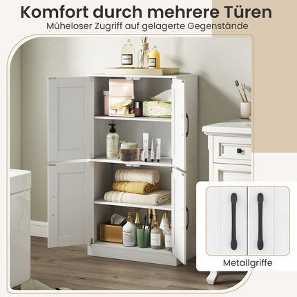 Kitchen Cabinet with Adjustable Shelves – White, 4 Doors