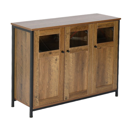 Kitchen Cupboard with Adjustable Shelves and Glass Doors