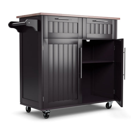 Kitchen Island Cart with Drawers and Cabinets, 94x45.5x94.5 cm