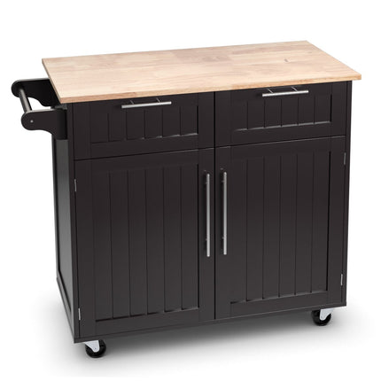 Kitchen Island Cart with Drawers and Cabinets, 94x45.5x94.5 cm