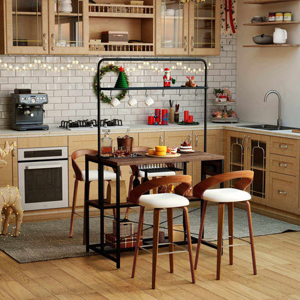Kitchen Island Shelf with Charging Station & Hooks