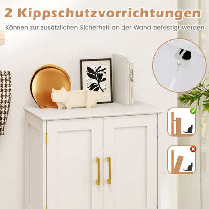 Kitchen Pantry Cabinet – Wood, 4 Doors, 2 Adjustable Shelves