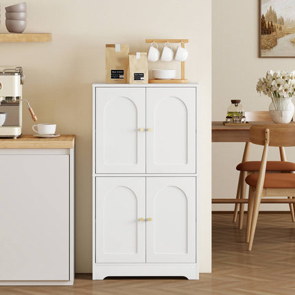 Kitchen Pantry Cabinet with Adjustable Shelves, White, 60x30x110 cm