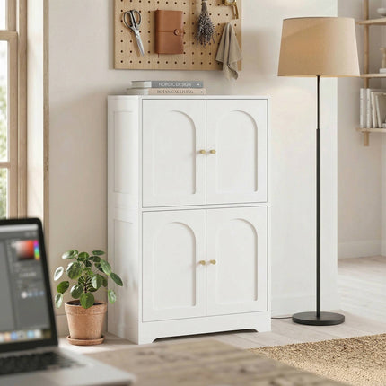 Kitchen Pantry Cabinet with Adjustable Shelves, White, 60x30x110 cm