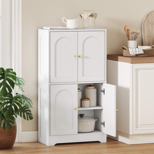 Kitchen Pantry Cabinet with Adjustable Shelves, White, 60x30x110 cm