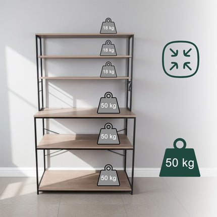 Kitchen Shelf with Worktop and Storage Space