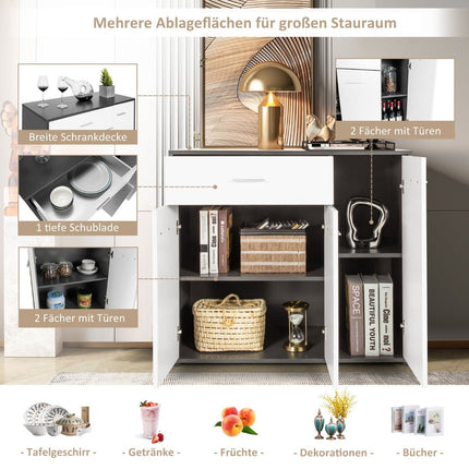 Kitchen Sideboard with Drawer, Adjustable Shelf, 88x40x80 cm