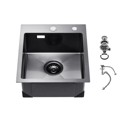 Kitchen Sink 40x45cm, Top-Mount 304 Stainless Steel, Black