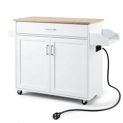 Kitchen Trolley with Drawer, Spice Rack, Towel Holder