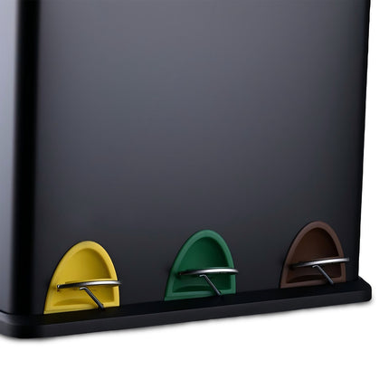 Kitchen Waste Bin, 3 Compartments, 3 x 8L