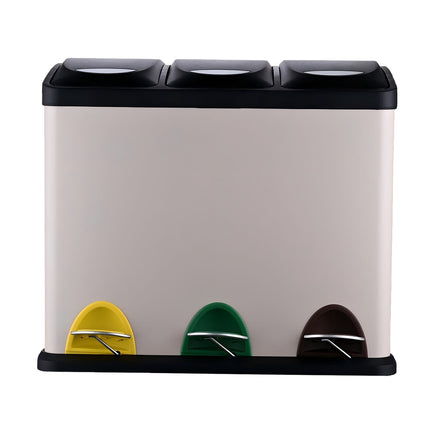 Kitchen Waste Bin, 3 Compartments, 8L Each
