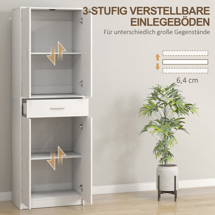 Kitchen cabinet, 3-level adjustable shelves, chipboard, MDF, plenty of storage space, white