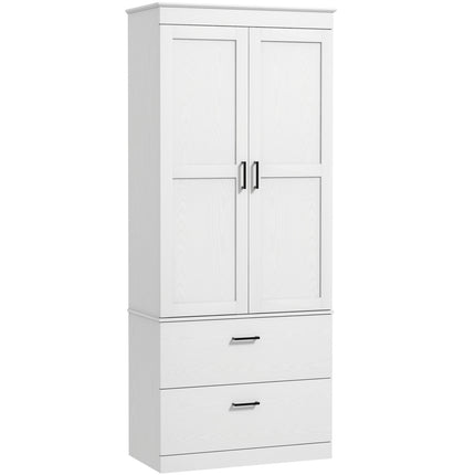 Tall kitchen buffet cabinet, adjustable shelves, cream white