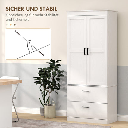 Tall kitchen buffet cabinet, adjustable shelves, cream white
