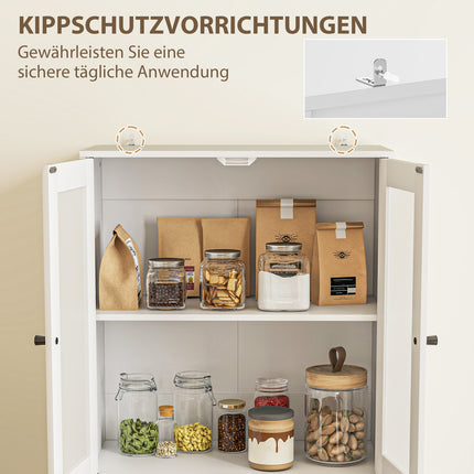 White tall kitchen cabinet, adjustable shelves, drawer