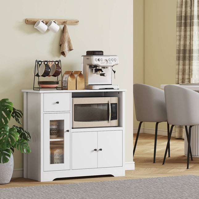 Kitchen Cabinet with Drawer, Cable Hole, 80x35x72.2 cm, White