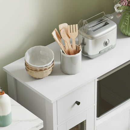 Kitchen Cabinet with Drawer, Cable Hole, 80x35x72.2 cm, White