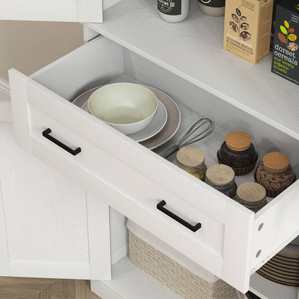 Tall kitchen cabinet, adjustable shelves, cream white
