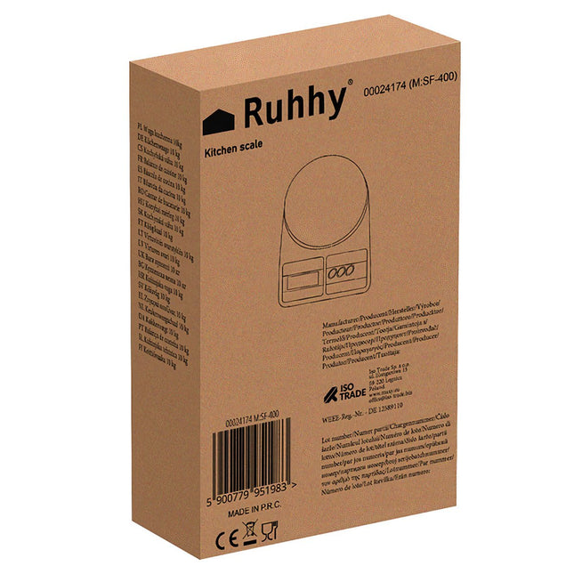 Keukenweegschaal 10kg Ruhhy 24174