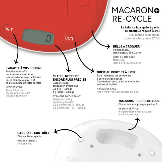 Kitchen scale Macaron+ Re-Cycled 70%, 5 kg