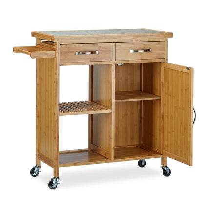 Kitchen trolley with marble top